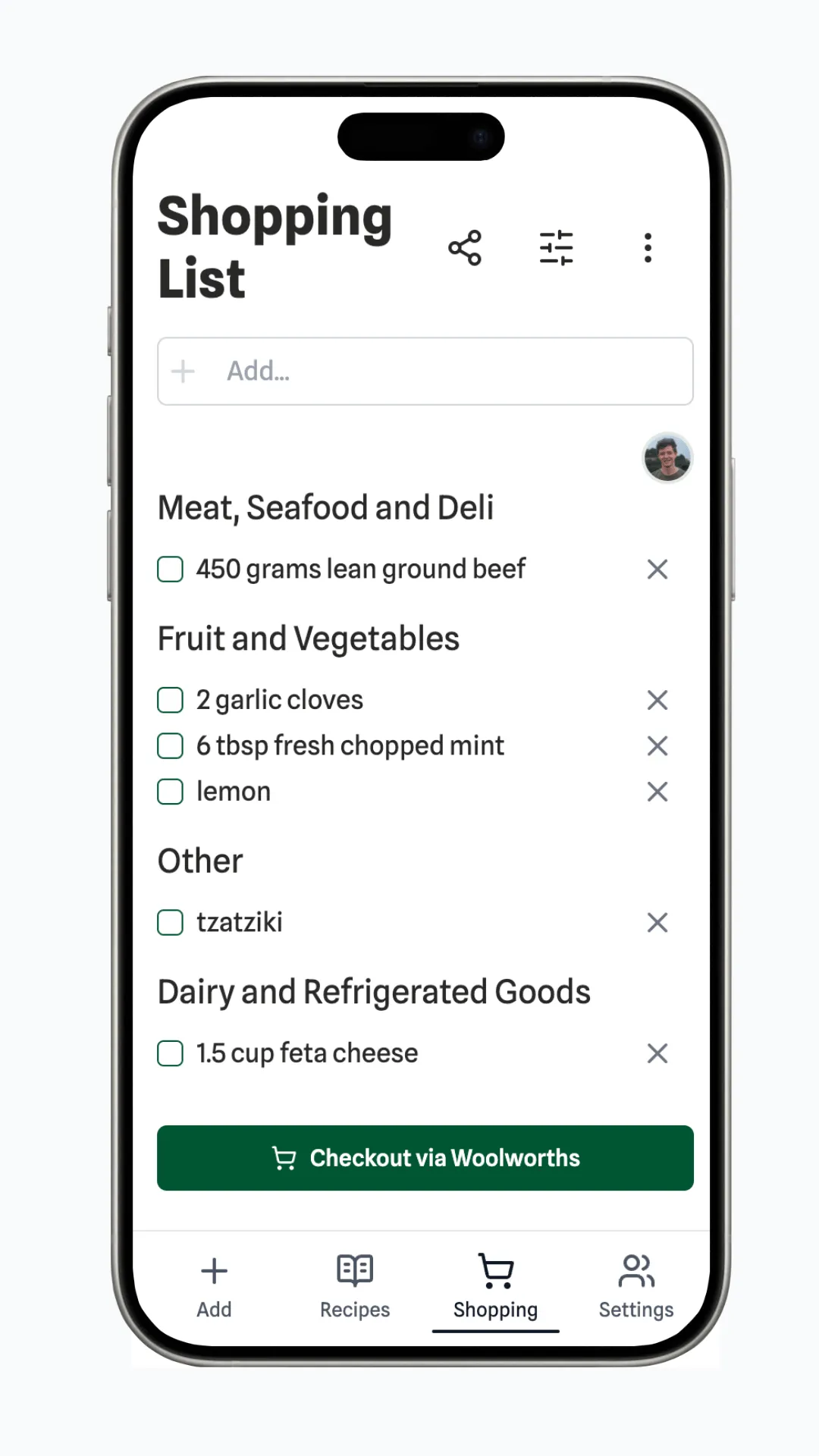 Share your shopping list with a simple link